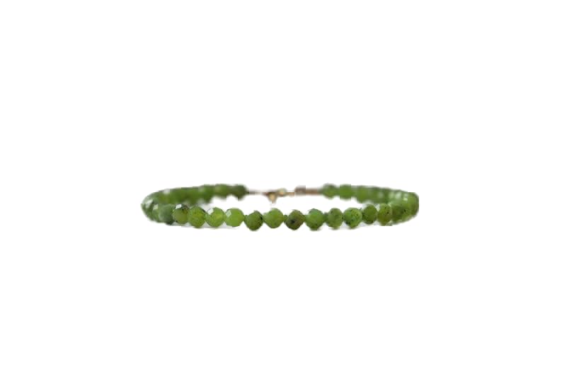 Bracelet en jade vert précieux 7 pouces avec boîte cadeau pour mixte