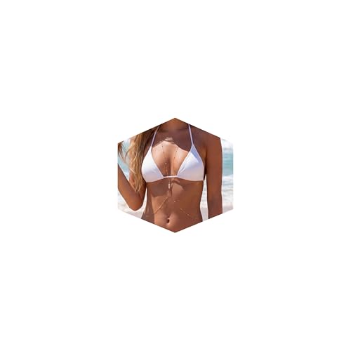 Gold Plated Body Chain for Women with Rhinestones
