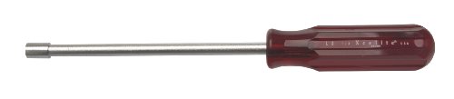 Xcelite L8 Extra Long Full Hollow Shaft Nutdriver, 9-3/4 Hole Depth, 1/4 Blade Diameter, 6 Working Length, Red Handle