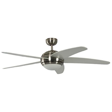 Ceiling Fan Melton Nickel 52 inch with Light and Remote Control Blades White Cover