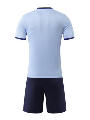 Kids Quick Dry Sport Outfits Short Sleeve Contrast Color Shirts And Shorts Football Basketball Training Suit2