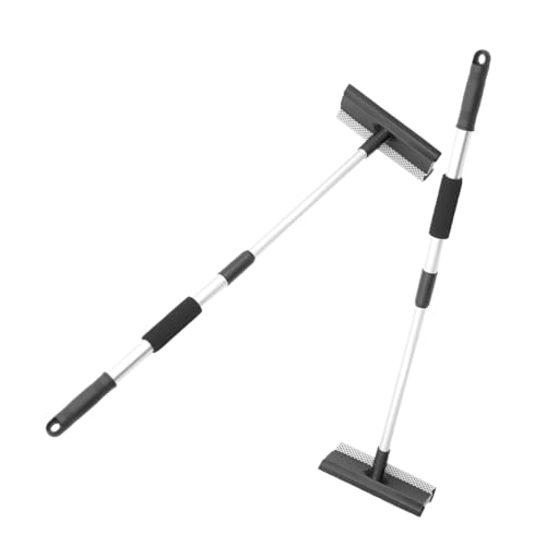 Homoyoyo 2Pcs Window Cleaner Tool Dual Sided Squeegee with Extendable Handle Versatile Window Scrubber for Efficient Cleaning of Glass Shower and Car Windshield