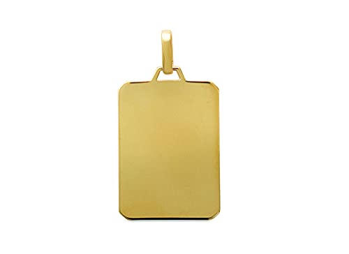 Pendentif en Plaqué Or inoxydable ne noircit pas rectangle gravé sur mesure