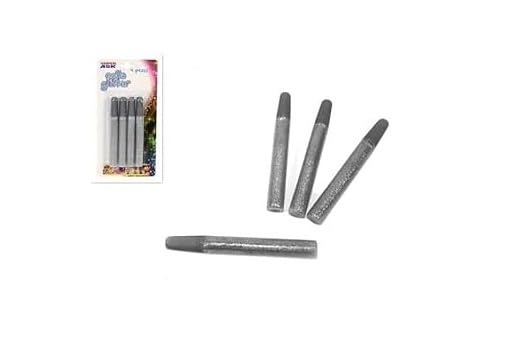 SRL Tubetti Glitter 4 Pieces 12 cm Silver MI0026 As Photo, One Size