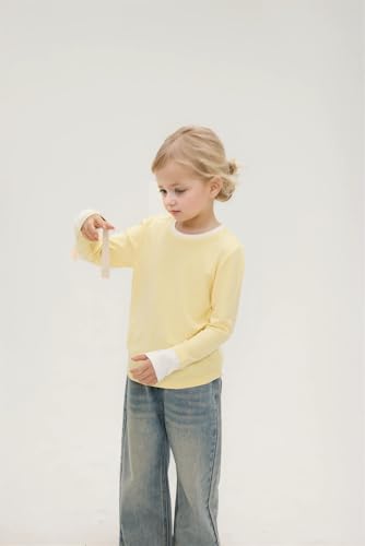 Girls' Long Sleeve Tees Kids T-Shirts Soft Toddler Girls Crewneck T-Shirts4