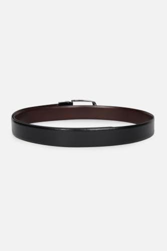 Image of Louis Philippe Men's 100% Italian Leather Dual Tone Zinc Alloy Buckle Formal Reversible Belt