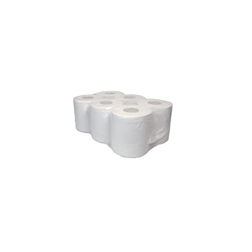 Bove Lot de 6 rouleaux de papier de nettoyage Midi - 100 % cellulose - Blanc - 2 couches