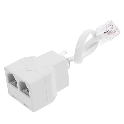 HOMSFOU Phone Line Splitter Detachable Adapter Four-core Telephone Converter Signal Transmission Compatible Phone Devices Compact Design for Home Office Use