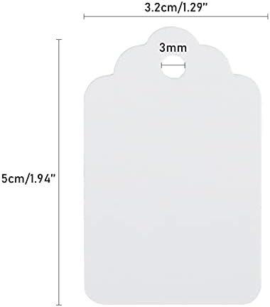G2PLUS White Mini Blank Price Tags, 1000PCS Jewelry Marking Paper Label Tags, Clothing Display Tag for Jewelry Display Gift Luggage Tags-3.2x5CM