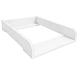 ComfortCove Wickeltischaufsatz für Kommode ausziehbar verstellbar 34–50 cm für verschiedene Kommoden, Wickelkommode, Wickeltisch, Wickelaufsatz für Kommode, Wickelbrett, 53,2 x 74,1 cm, Weiß