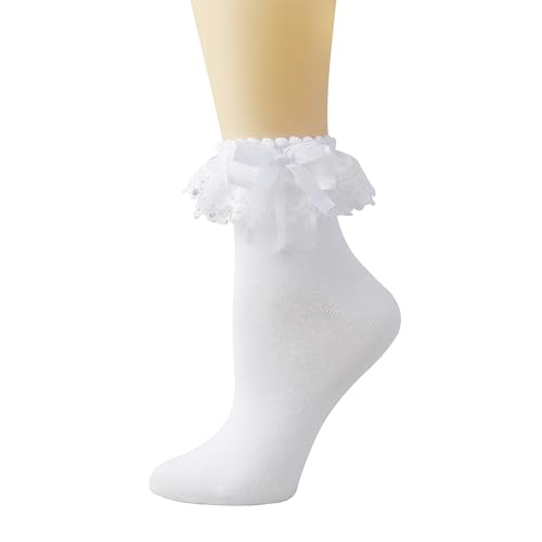 DONBIQI Lace Ruffle Socks for Women, Frilly Ankle Socks...