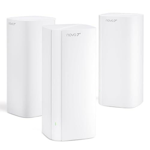 Tenda BE5100 WiFi 7 Mesh WiFi System – Dual-Band Whole-Home Coverage (6,600 Sq. Ft.), 1×2.5G + 2×1G Gigabit Ports, MLO & Ethernet Backhaul for Seamless Roaming, EasyMesh & VPN Ready- ME6 Pro (3-Pack)