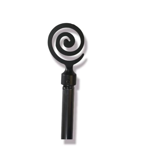 Tringle métal 120 a 210 cm avec embouts déco Spirale (NOIR) Cover