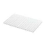 山崎実業(Yamazaki) シリコーン 折り畳み 水切りトレー ホワイト 約W40.5×D25×H1.3cm タワー tower 3way 水切りマット 水滴をそのままシンクに流せる 鍋敷き 3835