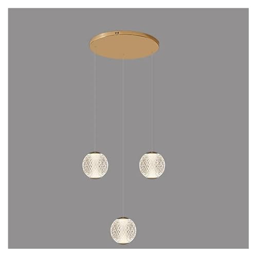 Lustre moderne led suspension pour supprimer les zones d'ombre salon escalier 3 têtes