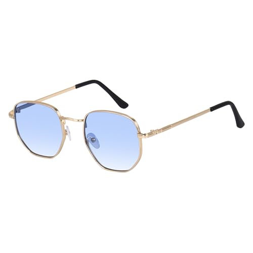 Image of IFLASH UV Protected Hexagonal Small Octagonal Sunglasses for Men and Women