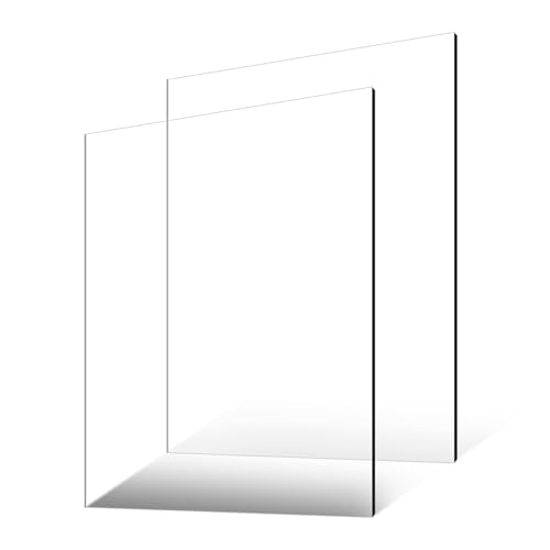 VEVOR Feuille Acrylique, 610 x 914 mm, Plaque Plastique Transparente, Épaisseur 6 mm, Lot de 2, Facile à Découper Percer, Résistance, pour Artisanat,...