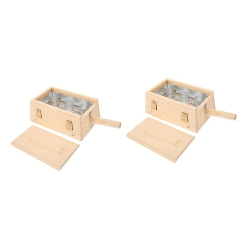 FOMIYES 2pcs Portable Wooden Moxibustion Moxibustion Treatment Tool for Home Use Compact Design Secure Lid for Safe Therapy Sessions