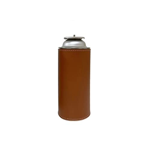 ガス缶カバー 革製 CB缶カバー 保護 保温 遮熱 火力安定化 ヴィーガンレザーカバー ケース カセットボンベ用 伸縮素材 遮熱 ダメージ保護 アウトドア キャンプ バーナー ランタン トーチバーナー 火起こし CB缶 キャンプ 250g (茶色)