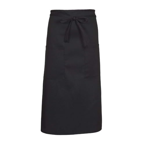FAME F54 Two Pocket Full Length Bistro Apron - Black / 32″ Length X 28″ Width (WFA79051BK)