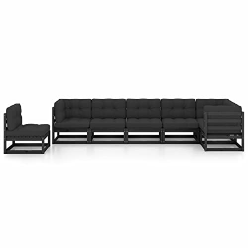 Chusui 7-TLG. Garten-Lounge-Set mit Kissen, Lounge Gartenmöbel Set, Terassenmöbel Wetterfest, Gartenlounge, Balkon Möbel… – Bild 3