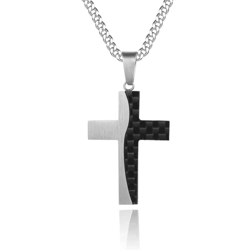 Collier Épissage Croix en Argent : bijou religieux raffiné pour hommes et femmes