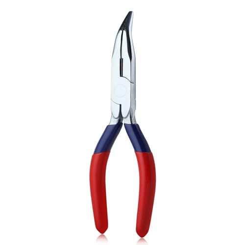 GOLD DEER 6 Inch Mini pinze a becchi piegati Mini pinze a becchi piegati con ganascia seghettata Mini pinze per gioielli Pinze fini di precisione Strumento per gioielli