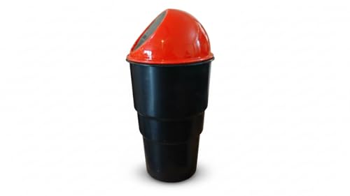 Image of Waste Way Car Dustbin | Portable Car Trash Bin with Lid | Automobile Garbage Can | Small Garbage Organizer for Car, Desk, Table, Kitchen & Travel - Red