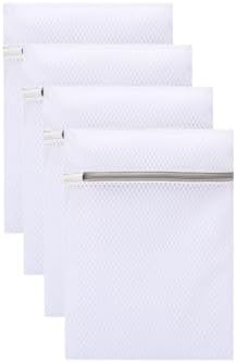 4Pcs Durable Honeycomb Mesh Laundry Bags for Delicates 12 x 16 Inches (2 Thick net, 2 fine net)
