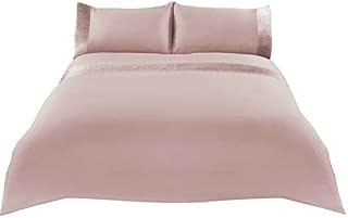 Sienna Glitter Duvet Cover with Pillow Case Sparkle Glitz Velvet Bedding Set - Blush Pink, King
