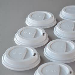 Lot de 1000 couvercles pour gobelets à café à emporter - Diamètre : 80 mm - 200/300 ml - Pour gobelets en carton - Blanc