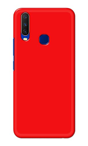 Image of Printed Hard Back Cover Case for Vivo Y15 | Vivo Y17 | Vivo Y11 | Vivo U10 | Vivo Y12 | Vivo Y12i Back Cover (Plain Red) -1803