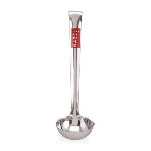 Image of HAZEL Stainless Steel Ghee Tipri Spoon Pali Ladle for Ghee /Oil | Degchi /Pot /Jar /Container, Small