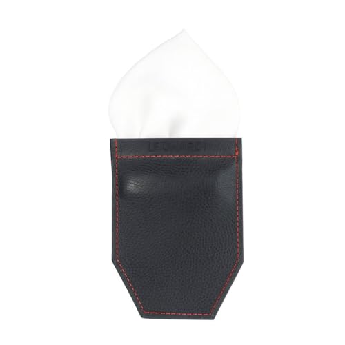 Image of LEONARDI Men's Solid Pocket Square & Pocket Square Holder For Men's Combo | Microfiber | 30cm x 30cm | Pack of 2