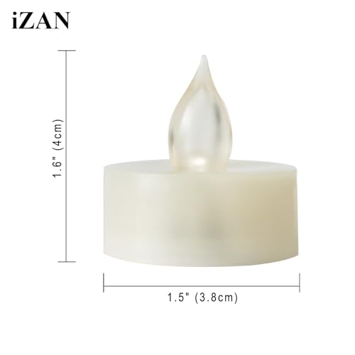 Image of iZAN 6-Pack Flameless LED Battery Operated Tealight Candles with Remote and Timer Flickering Electric Tea Lights for Christmas Home Party Wedding Decorations 1.5 inchx1.6 inch Batteries Included