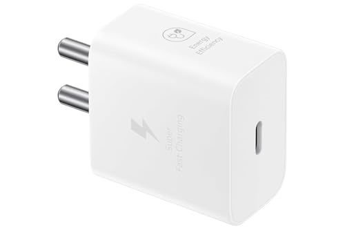Image of Samsungg Galaxy M34 5G 25W PD Charger Original Travel Adapter Like Type-C Port Super-Fast Charging Charger S /A /M /F Series with 1M Type C to Type C USB Cable - (SR1, White)