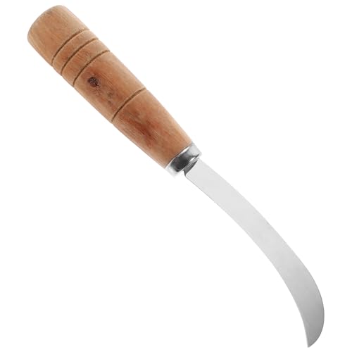 Alipis Stainless Steel Fruit Knife with Wooden Handle Multifunctional Pineapple Cutter and Banana Slicer for Easy Peeling and Cutting Kitchen Restaurant