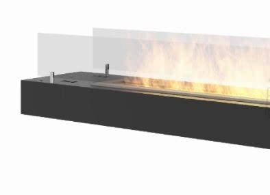 Biocamino firebox120 colore nero con vetro, 120cm