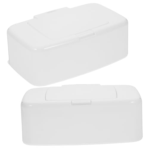 TOPPERFUN 2pcs Makeup Wipes Container Cover Plastic Dispenser for Makeup Remover Wipes Modern Style Tissue Box Holder