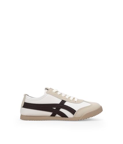 BOSANOVA Zapatillas Deportivas Planas para Mujer con Pieza Lateral a Contraste y Suela Plana Dentada. Cierre con Cordones Planos. Calzado para Mujer Beige 38