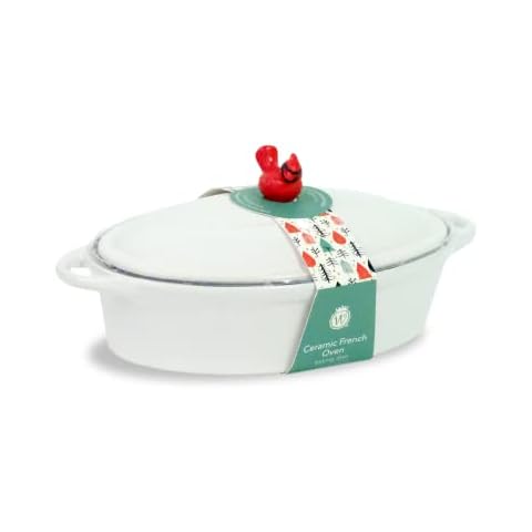 MINI CERAMIC BAKER -8.5 DIAMETER OVAL, WHITE, CARDINAL Cover