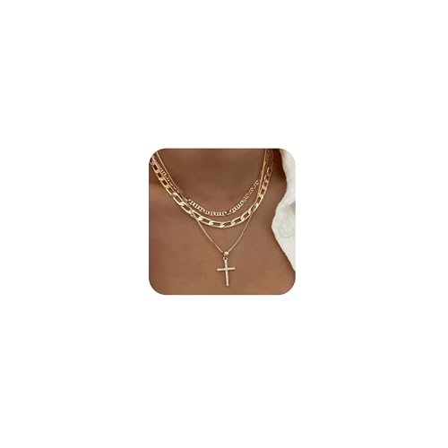 Cross Necklace for Women,Stackable Stacked Stacking Layering Layered Necklaces Dainty