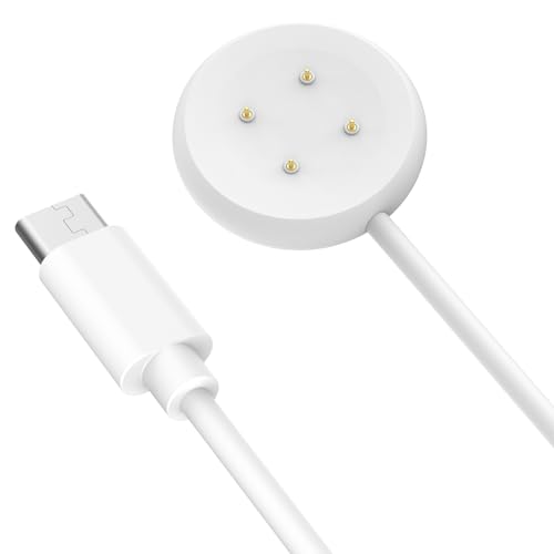 MoKo Charger Compatible with Google Pixel Watch 3/Pixel Watch 2 Magnetic Charging Dock with 3.3FT/1M USB-C Charging Cable Cord for Fitbit Ace LTE/Versa 4/Versa 3/Sense 2/Sense White