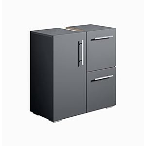 Badplaats Wastafel Onderkast Mars 60 cm x 30 cm x 60 cm – Antraciet – Badkamerkast – Staand Wastafelmeubel