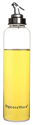 Image of SignoraWare Eze Flow Borosilicate Glass Oil Dispenser | Measurement Marking | Wide Bottleneck for Easy Refilling | Microwave & Freezer safe | Refined & Mustard oil | Best for Home use (500ml |Clear)