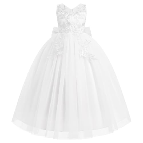 IDOPIP Flower Girl Lace Dress for Kids Wedding Bridesmaid Pageant...