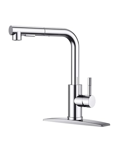 Image of FORIOUS Kitchen Sink Faucet, with Pull Out Sprayer, Single Handle, Chrome