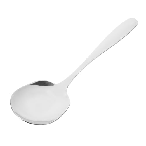 KICHOUSE Large Stainless Steel Serving Spoon Scratch Resistant Buffet Spoon for Restaurants Hotels Home Use for Soups Sauces More Stainless Steel