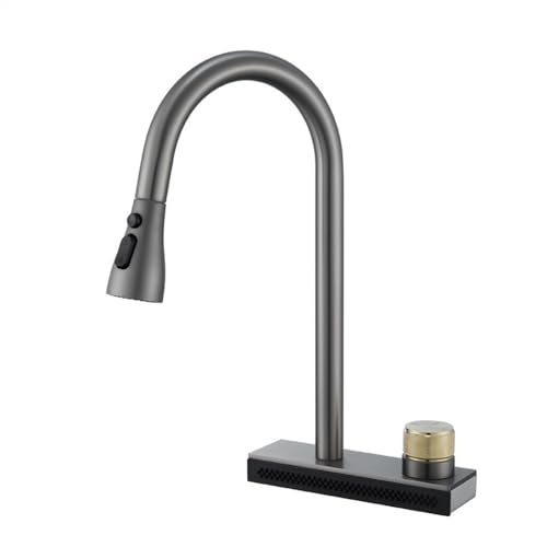Robinet d'évier en cascade en acier inoxydable pour cuisine à un trou