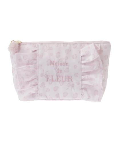 [メゾン ド フルール] ポーチ・巾着 リボンレオパードフリルポーチ レディース ライトピンク